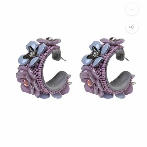 DEEPA GURNANI HAND MADE GRAYCE HOOP EARRINGS - Picture 4 of 14